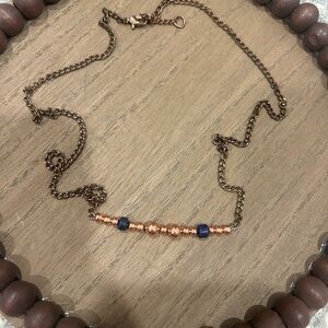 Copper and Lapis Bar Necklace